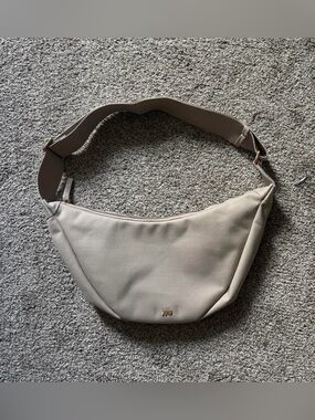 July Beige Crossbody Belt Bag with Gold Logo